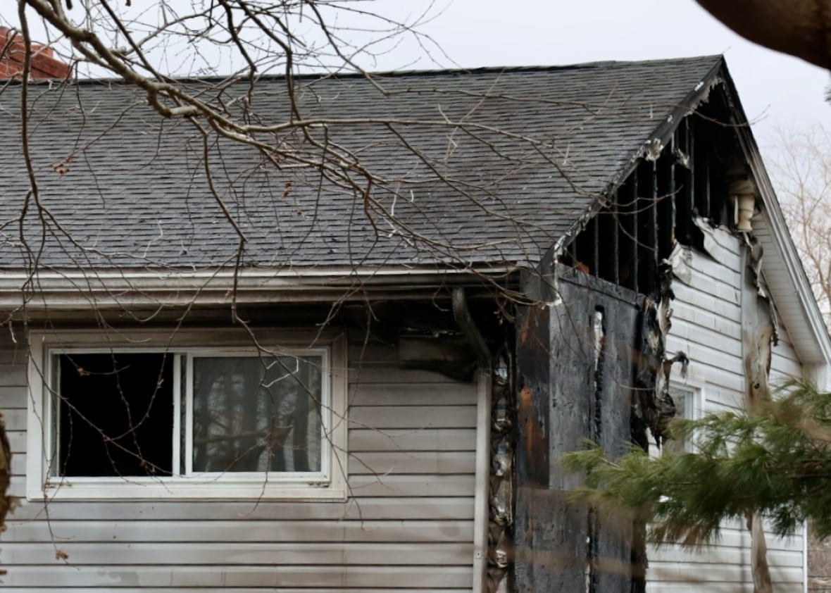 lower-sackville-fire Damages on the upper level of a house