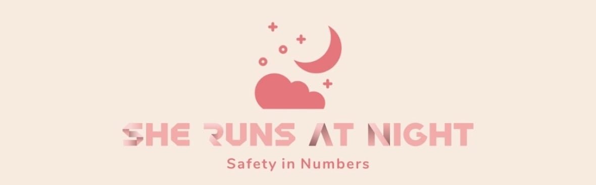 she-runs-at-night-1 A picture of a logo that says "she runs at night, safety in numbers".