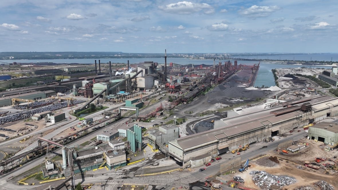 arcelormittal-dofasco-steel-flat-carbon-steel-production-aerials An aerial image of a massive steel plant on Hamilton harbour