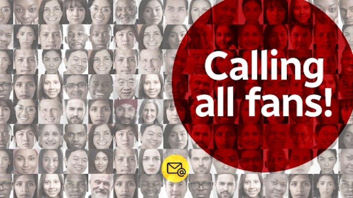 calling-all-fans-callout The words "Calling all fans!" superimposed over a mosaic of faces.
