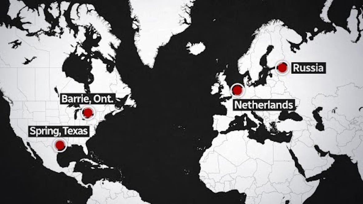 A map with locations marked.