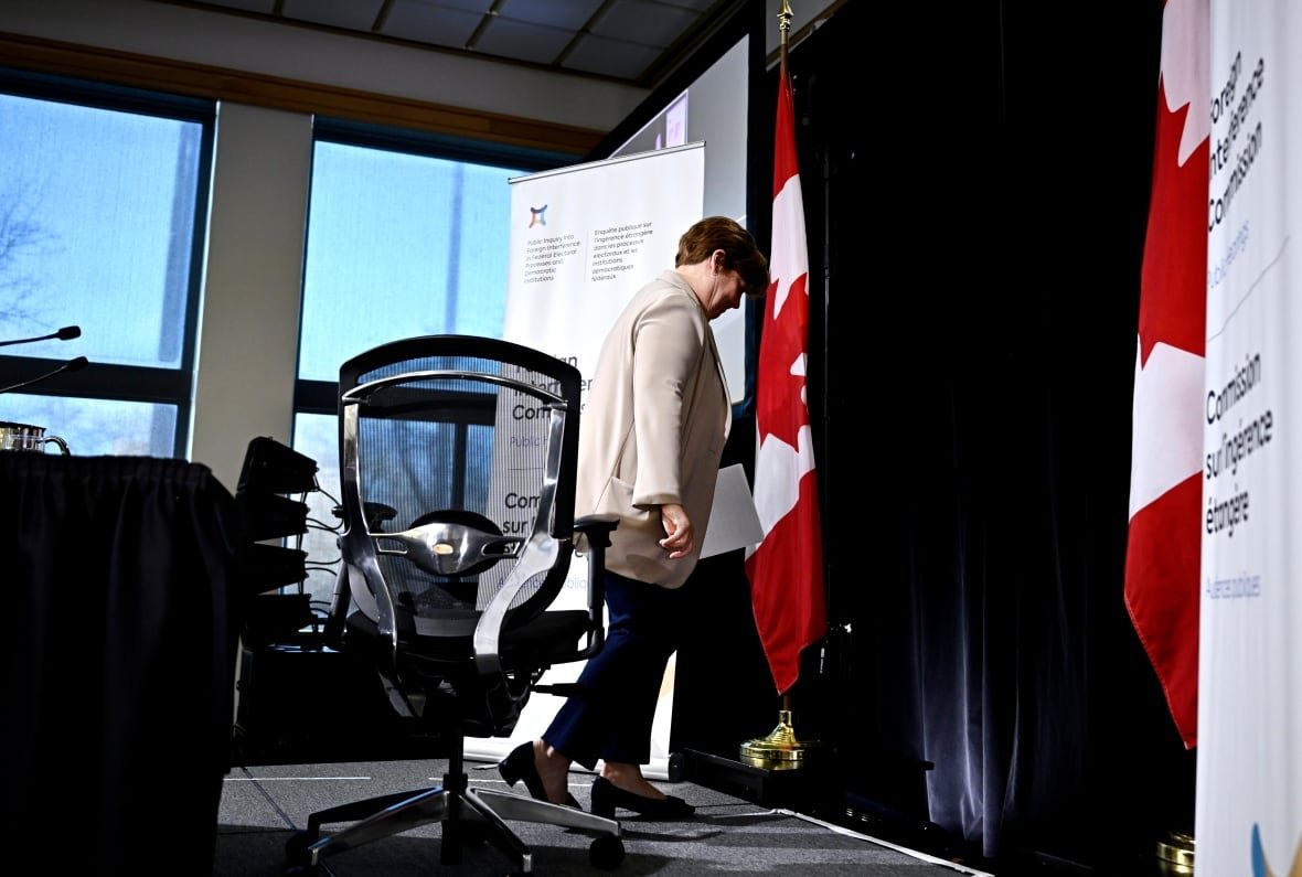 foreign-interference-20250128 Justice Marie-Josee Hogue, Commissioner of the Foreign Interference Commission, leaves after making a statement on the release of the inquiry's Final Report, in Ottawa, Tuesday, Jan. 28, 2025.
