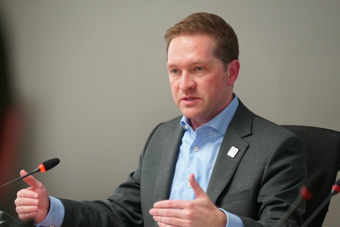Mayor Josh morgan speaking at friday's meeting