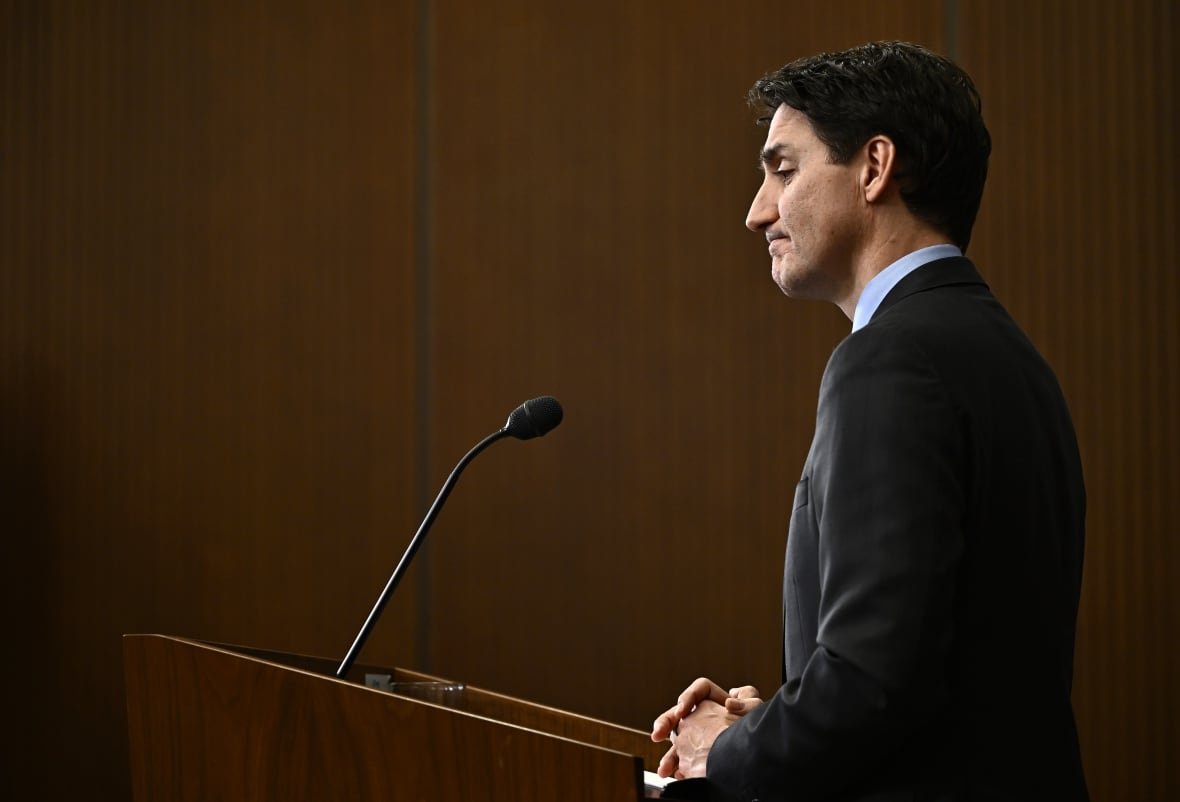 trudeau-1 Prime Minister Justin Trudeau listens to a question after addressing media following the imposition of a raft of tariffs by U.S. President Donald Trump against Canada, Mexico and China, in Ottawa, Saturday, Feb. 1, 2025. Tariffs of 10 per cent on Canadian energy and 25 per cent on everything else will begin on Feb. 4.