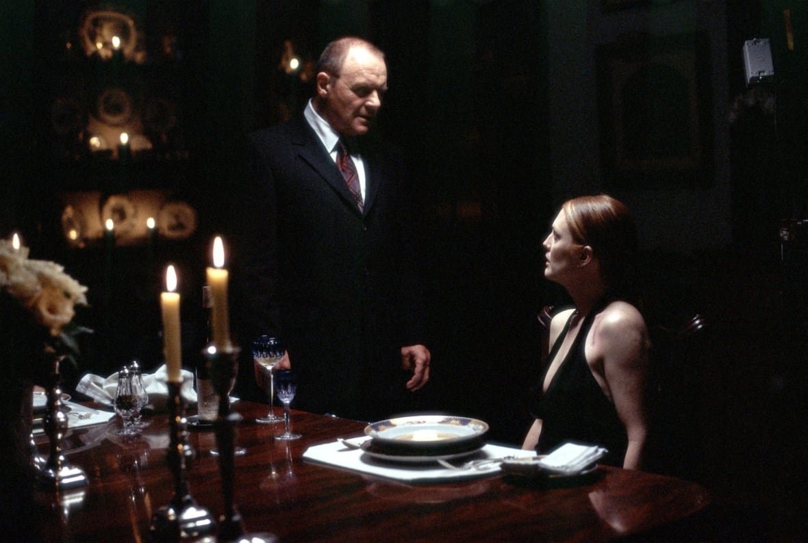 1317622 Actors Anthony Hopkins and Julianne Moore are shown in a scene from the 2001 film Hannibal.