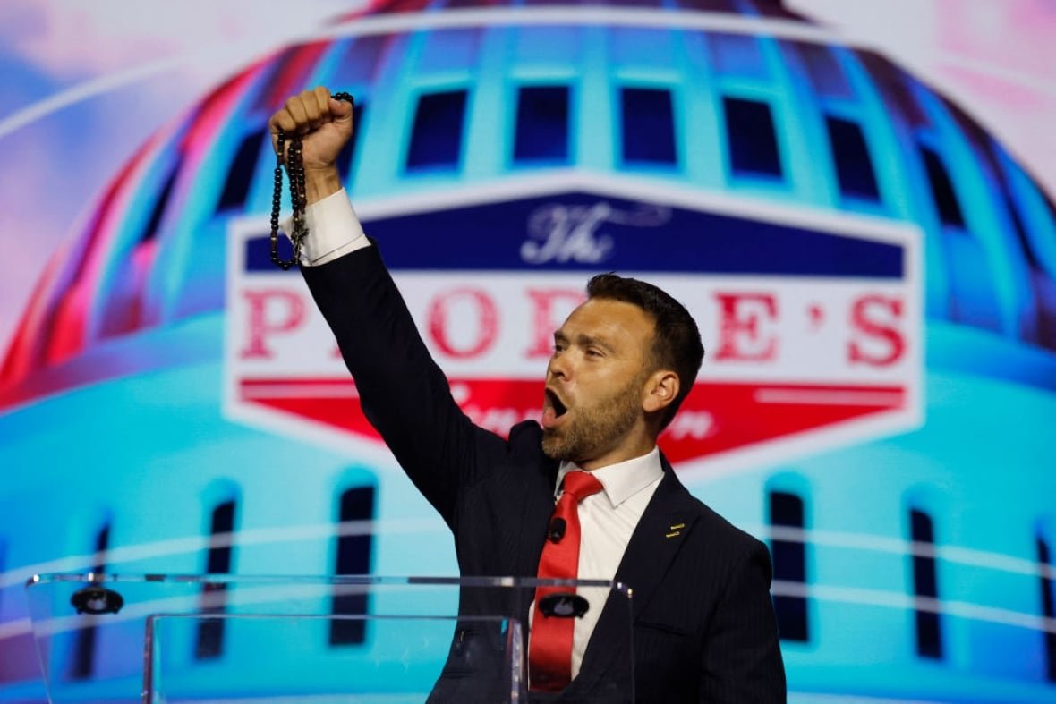 2157277797 U.SFar-right commentator Jack Posobiec addresses the conservative Turning Point People's Convention on June 16, 2024 at Huntington Place in Detroit, Michigan.