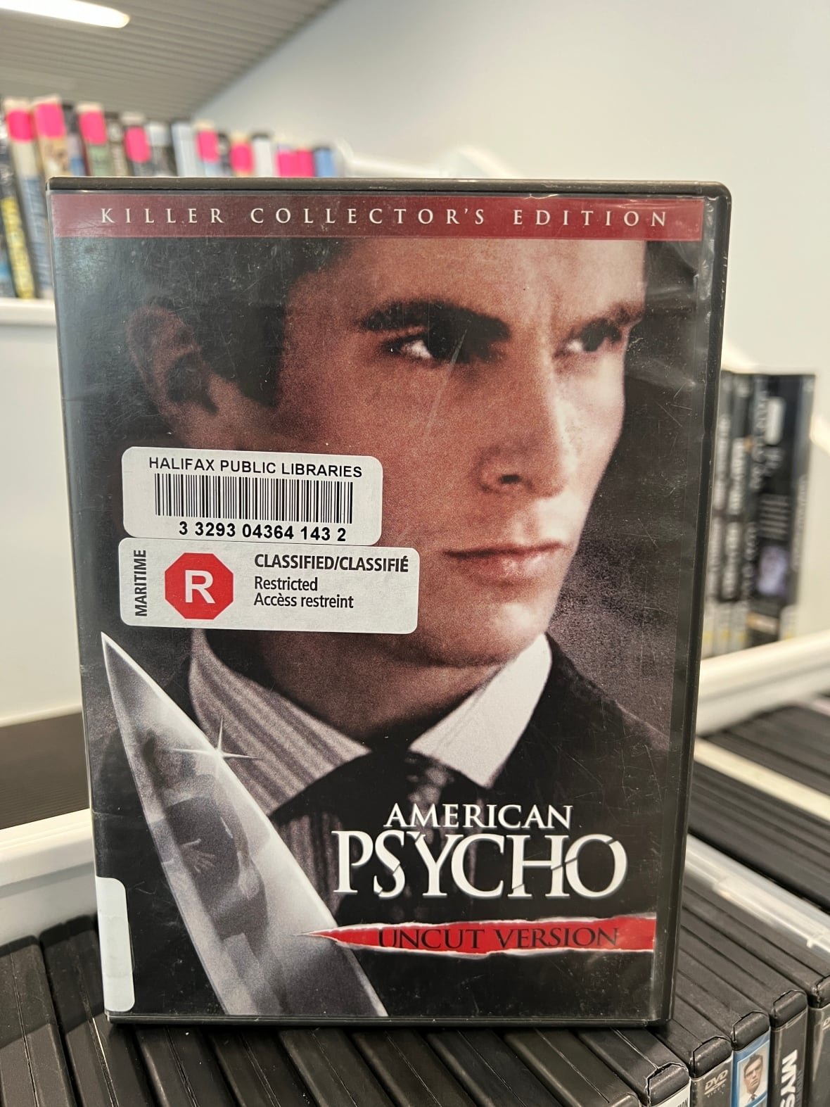 american-psycho A photo shows the cover of the film American Psycho, which has a Restricted (R) rating.