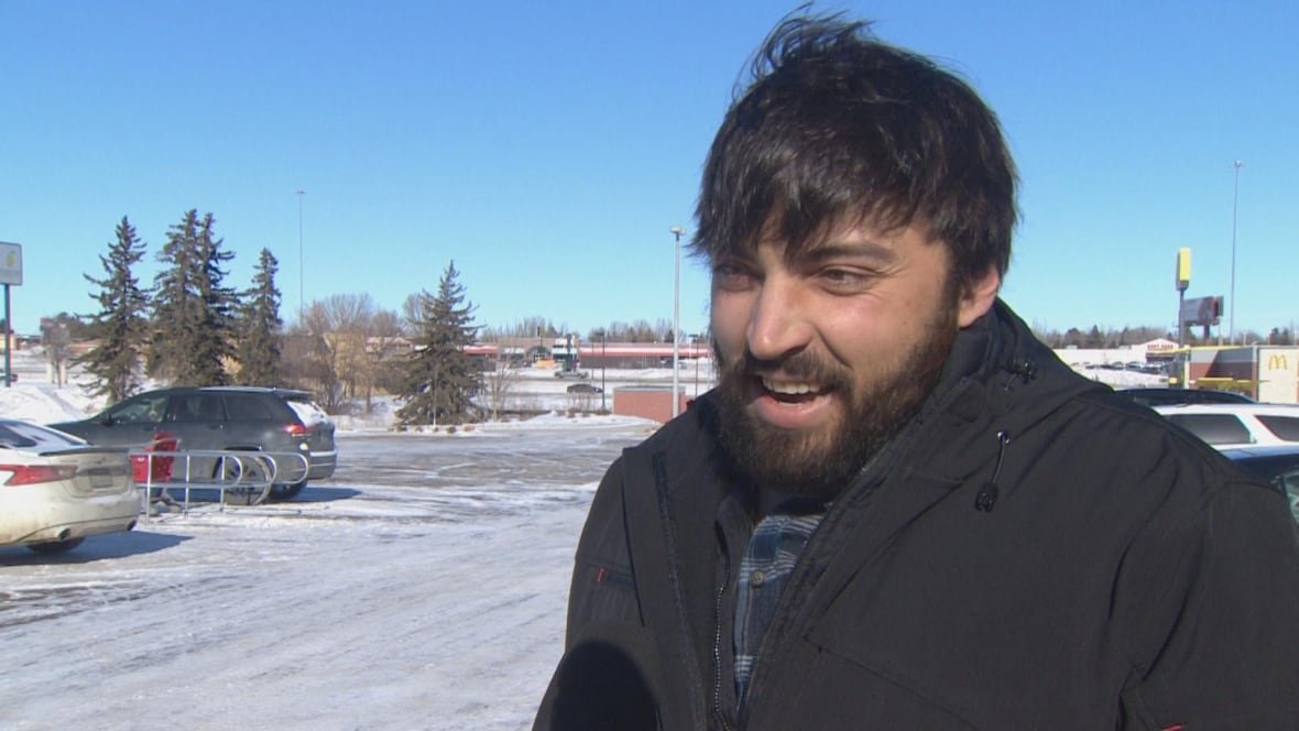 anthony-stanton-in-minot-north-dakota Anthony Stanton stands outside of Target in Minot, North Dakota.