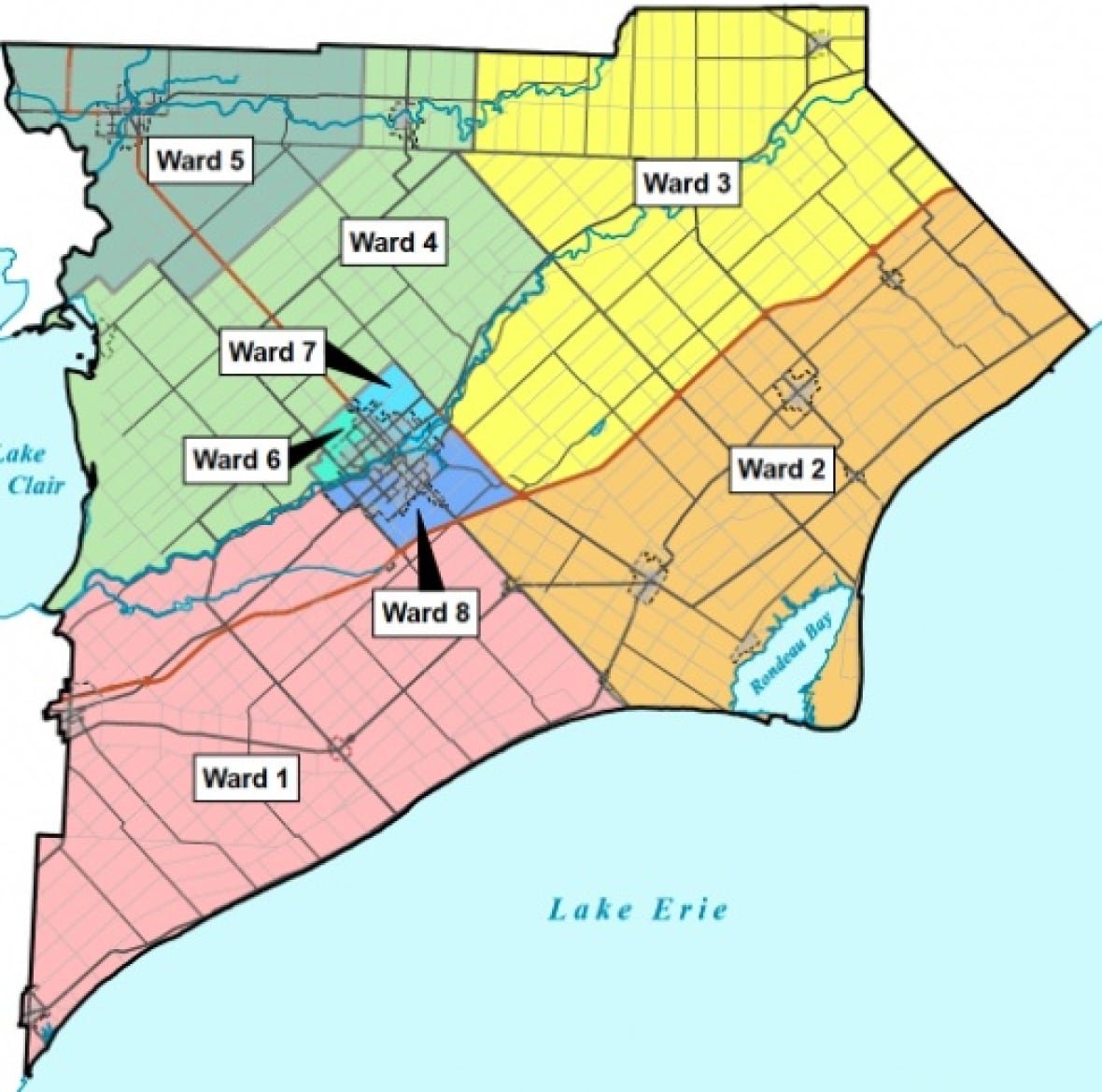 approved-boundaries New Chatham-Kent, Ont., ward boundaries recently approved by council. They're expected to be rubberstamped within a new bylaw during a Mar. 3, 2025 council session.