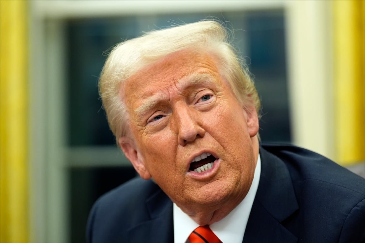 A senior man with white-blond hair speaks with his head cocked to one side.
