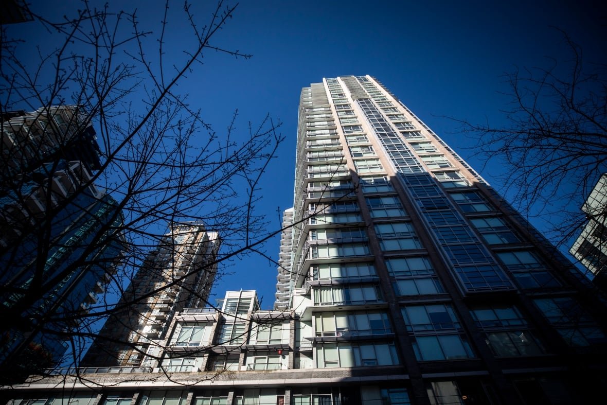 Tall condo building.