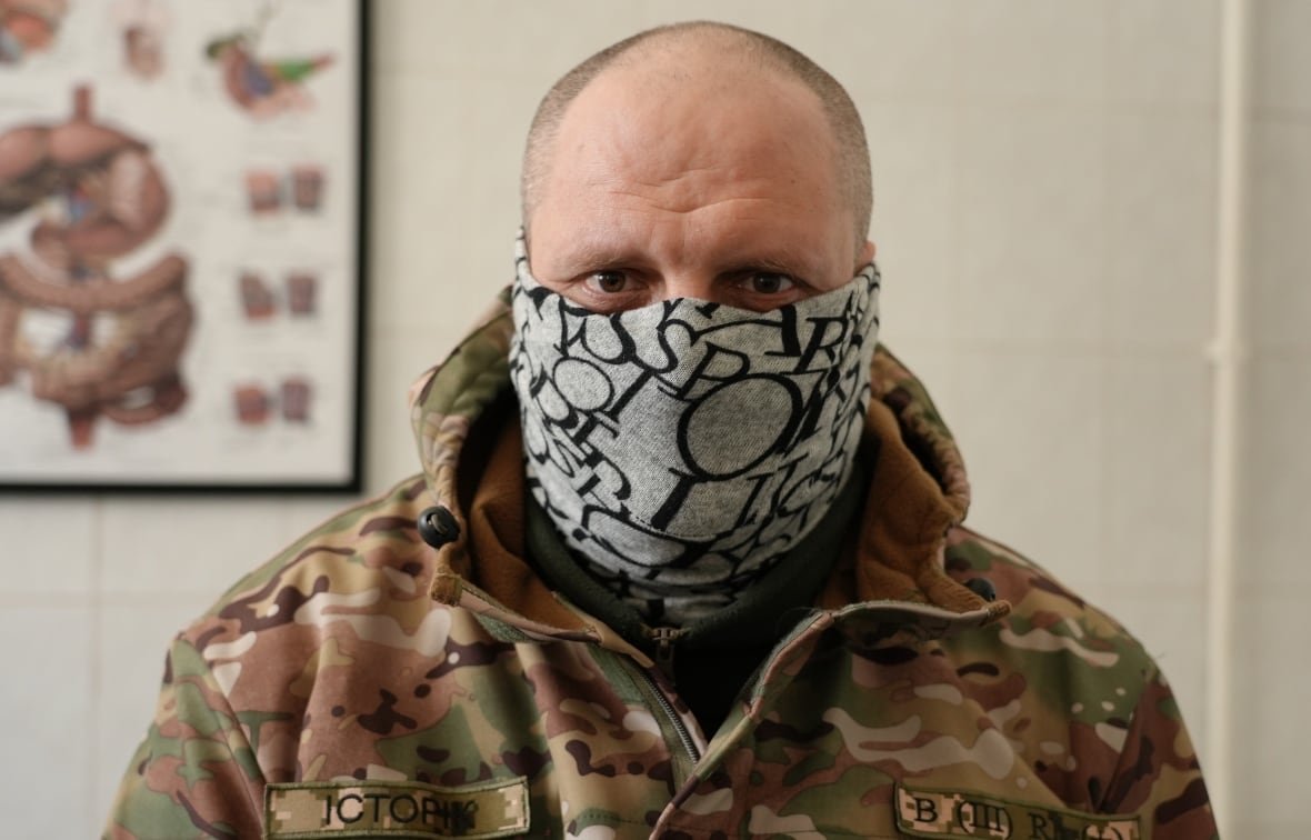 42 year old Ukrainian soldier "Historian" was wounded by a Russian drone that dropped a grenade on his unit in December.