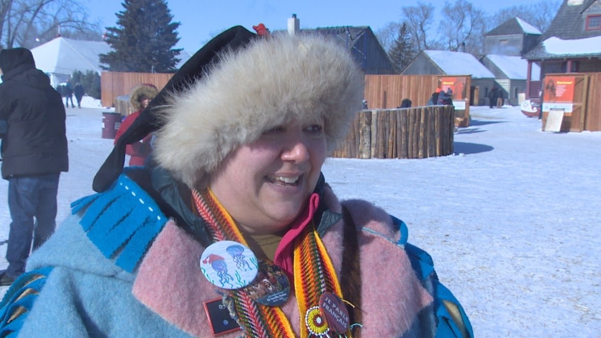 A woman dressed up for the chilly winter weather in Winnipeg.