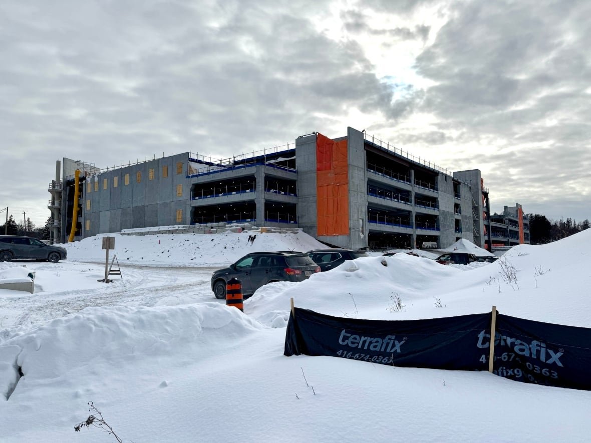A photo of concrete parking structure