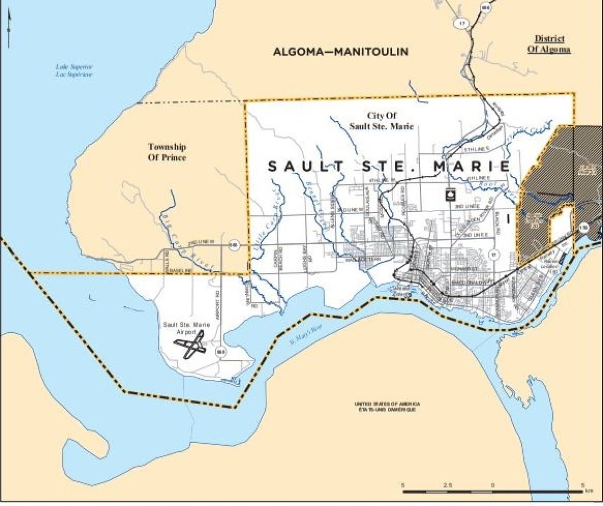 a map of the Sault Ste. Marie riding