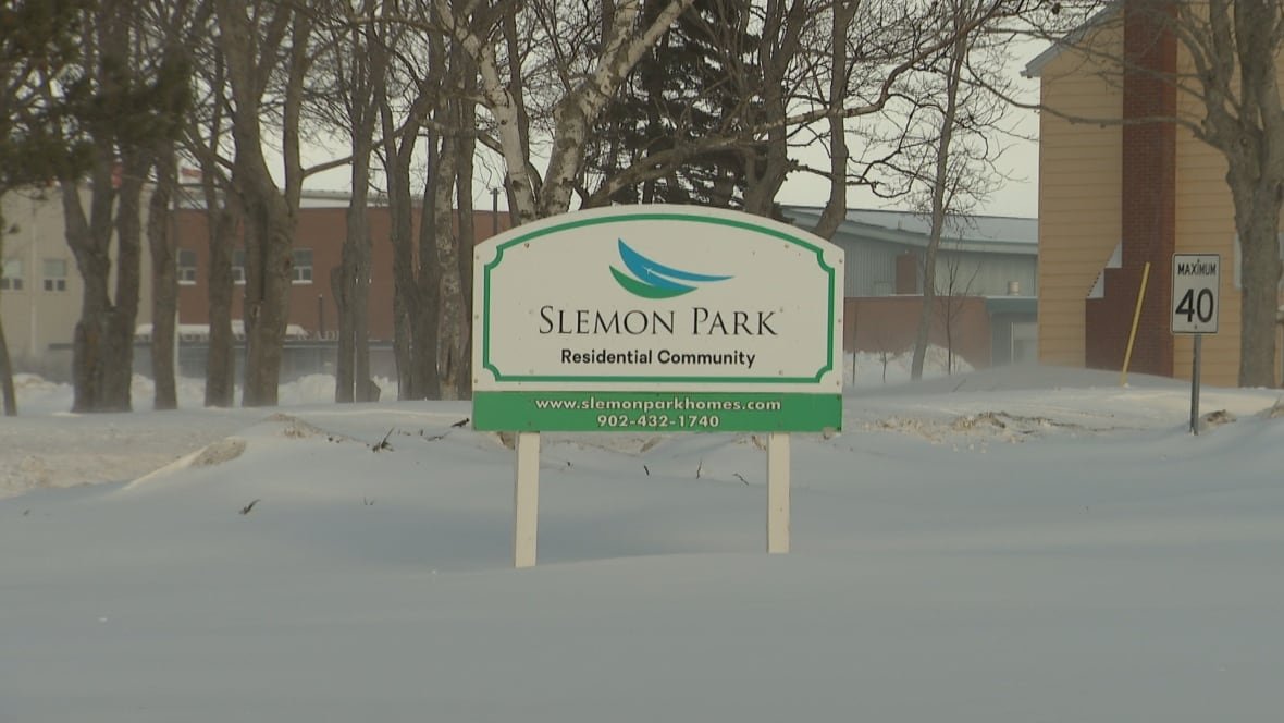 slemon-park-1 A sign reads "Slemon Park Residential Community"