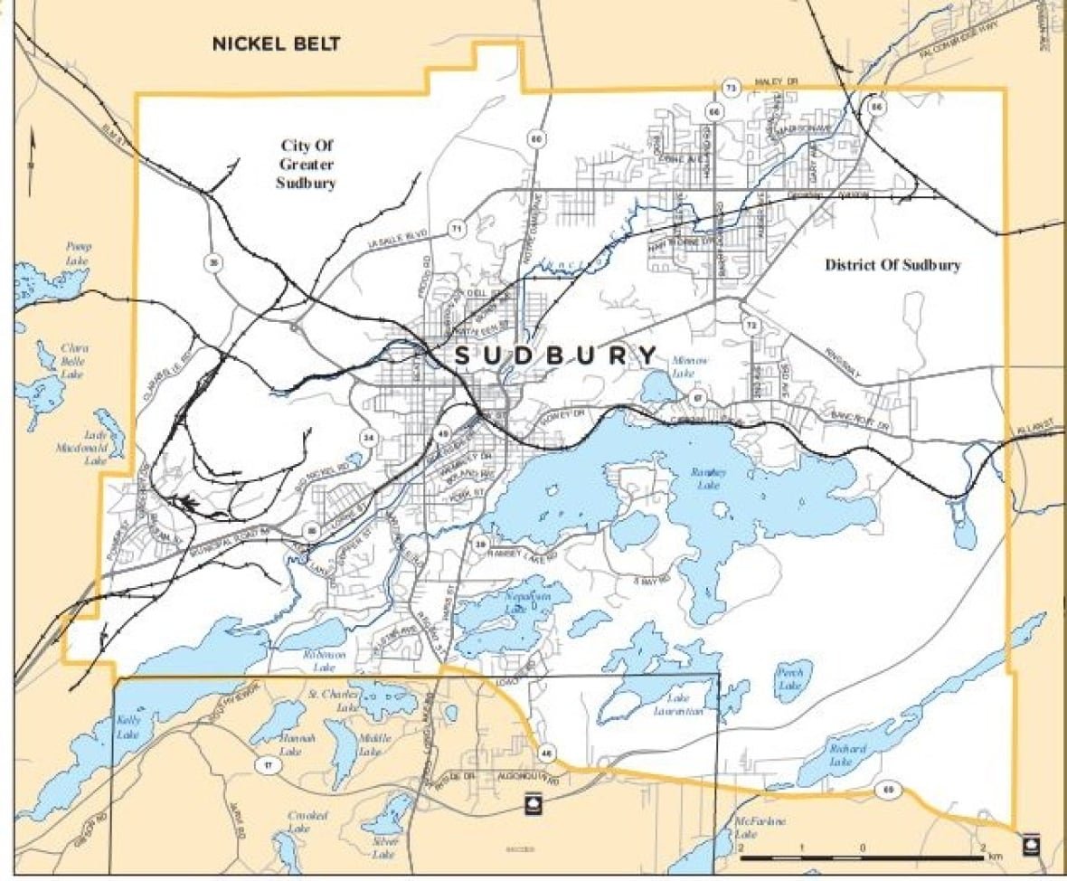 a riding map of the Sudbury area