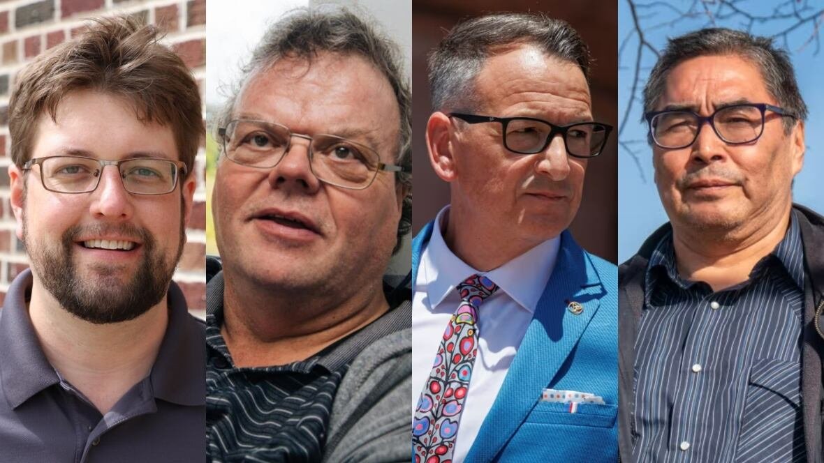 Four men in four different pictures