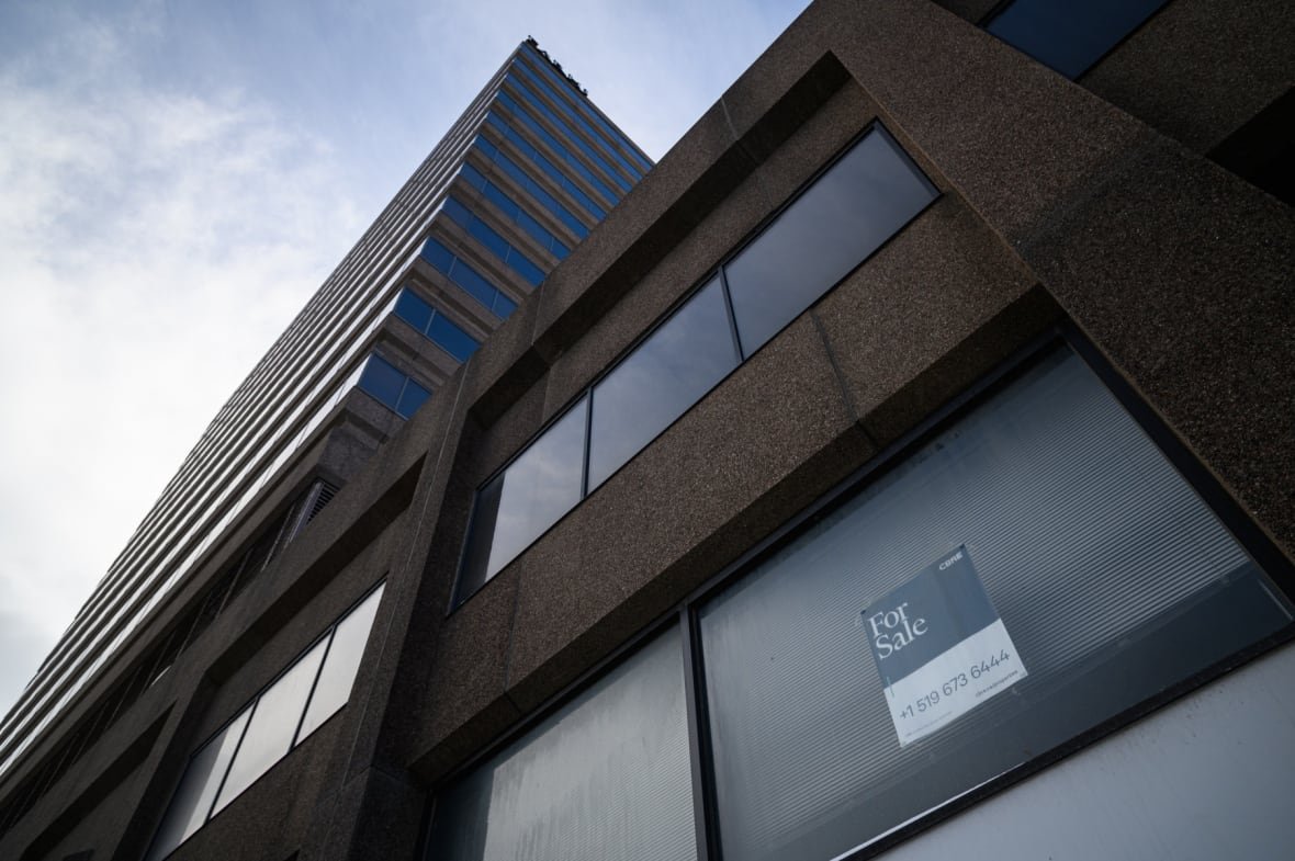 downtown-london-vacant-former-rbc-building The office complex at 383-391 Richmond St., in downtown London, Ont., was previously named after the Royal Bank of Canada, who occupied roughly 2,800 square metres of office space. Since the bank moved out in late 2019, the building and a connected annex have sat empty.