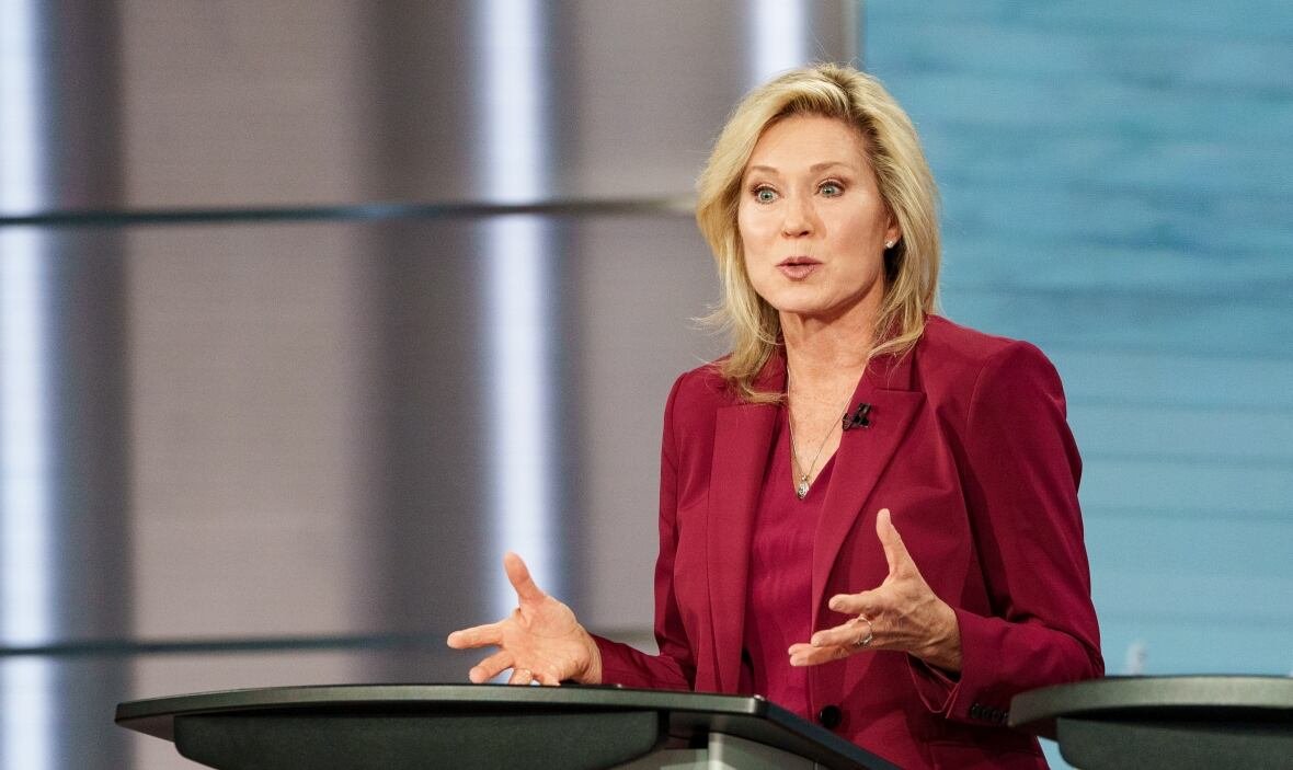 ontario-leaders-debate-4 Bonnie Crombie at a podium.