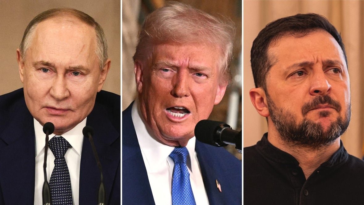 putin-trump-zelenskyy-1 Three mugshots of three men.