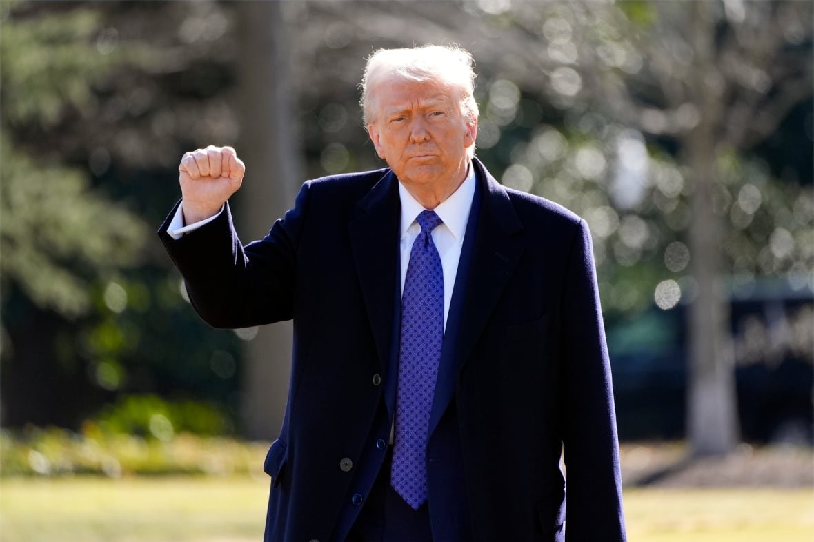 President Donald Trump walks to board Marine One on the South Lawn of the White House.