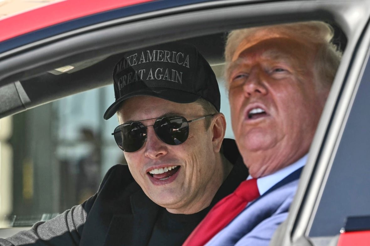 trump U.S. President Donald Trump and Tesla CEO Elon Musk speak to reporters as they sit in a Tesla vehicle on the South Lawn of the White House Tuesday, March 11, 2025, in Washington.