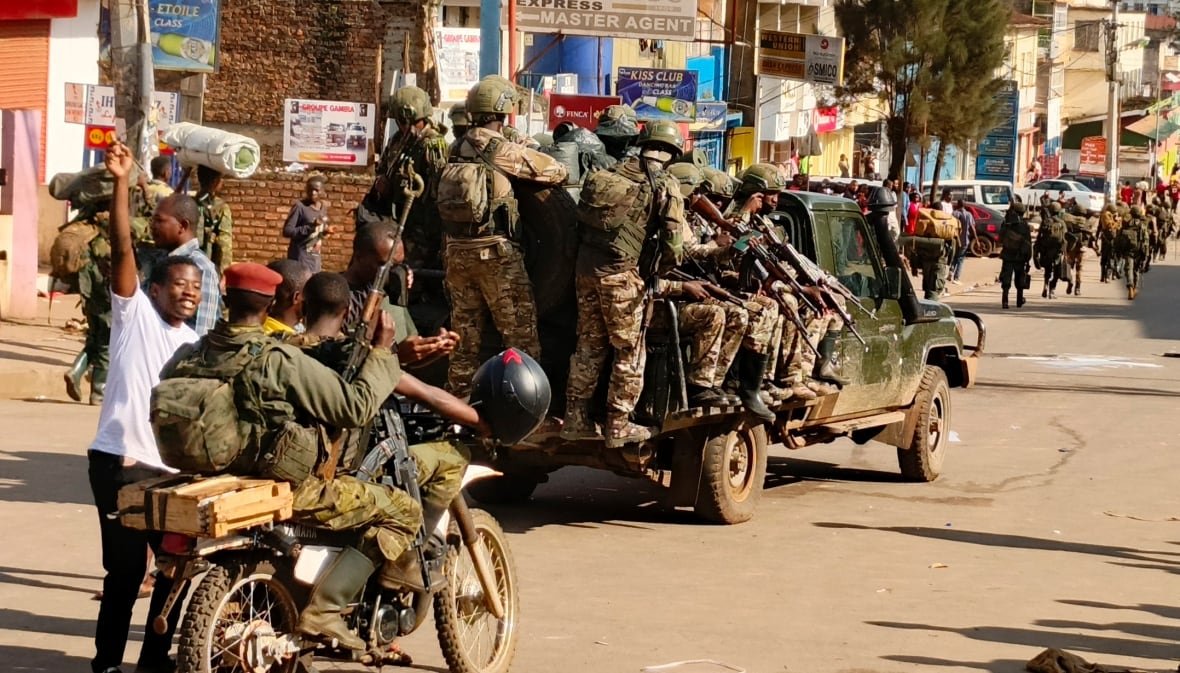 congo-fighting A truck full of soldiers drives through a street within the east Congo's second-largest city, Bukavu.