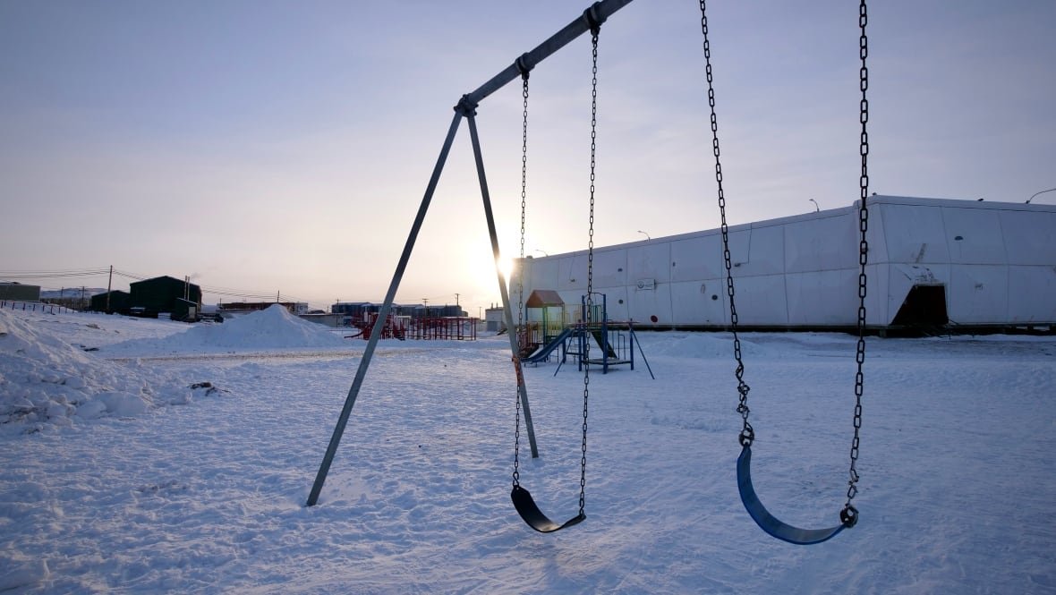 nakasuk-elementary-school Odd building, low sun.