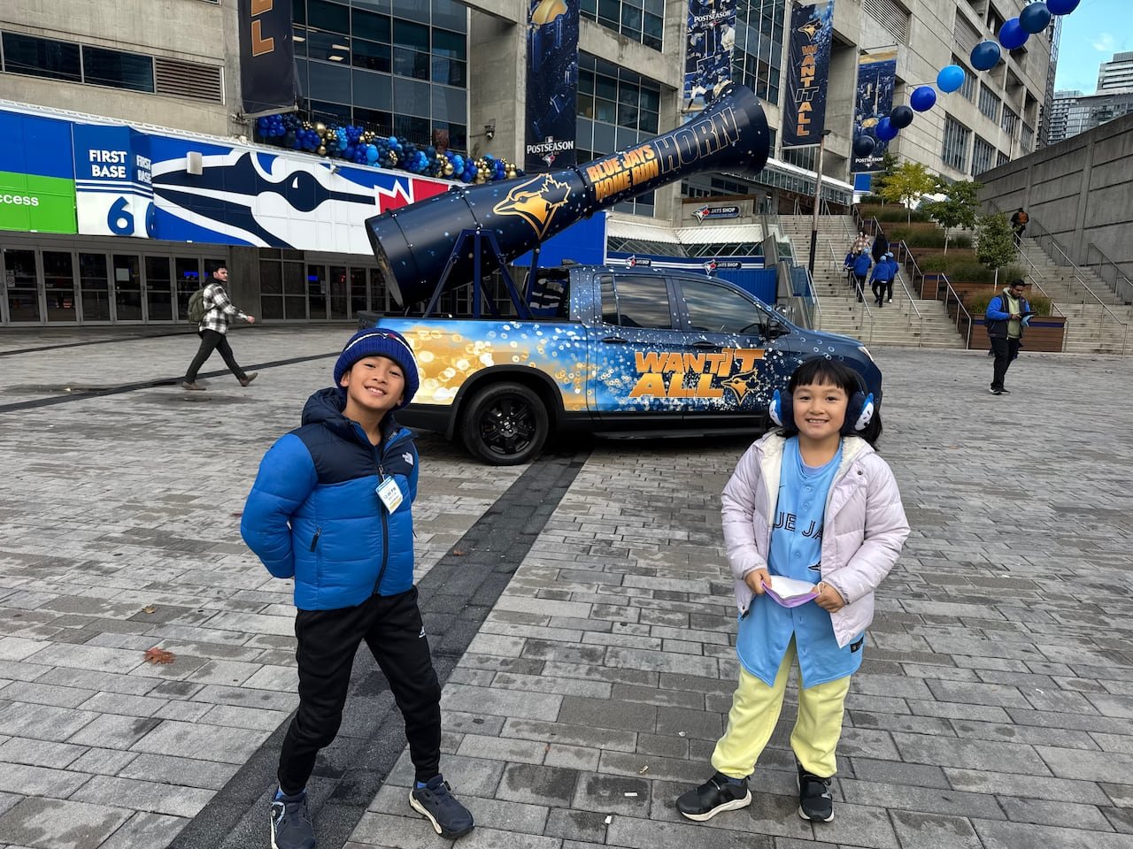 Hugo Fu, 10 and Meredith Fu, 8 have been interviewing the Toronto Blue Jays' biggest stars during their post-season run.