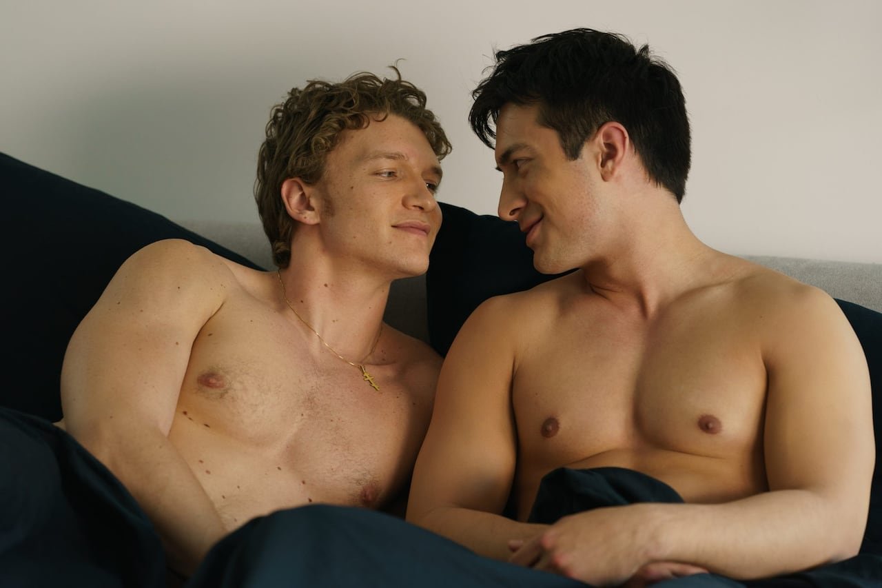 Actors Connor Storrie and Hudson Williams in the Canadian series Heated Rivalry. Russian fans praised Storrie's authentic Russian accent.