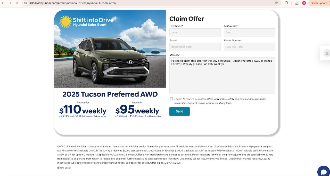 default-677 An advertisement for a 2025 Tucson